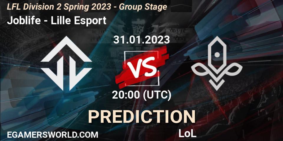 Joblife - Lille Esport: прогноз. 31.01.23, LoL, LFL Division 2 Spring 2023 - Group Stage
