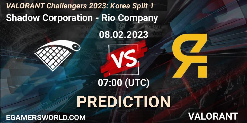 Shadow Corporation - Rio Company: прогноз. 08.02.23, VALORANT, VALORANT Challengers 2023: Korea Split 1