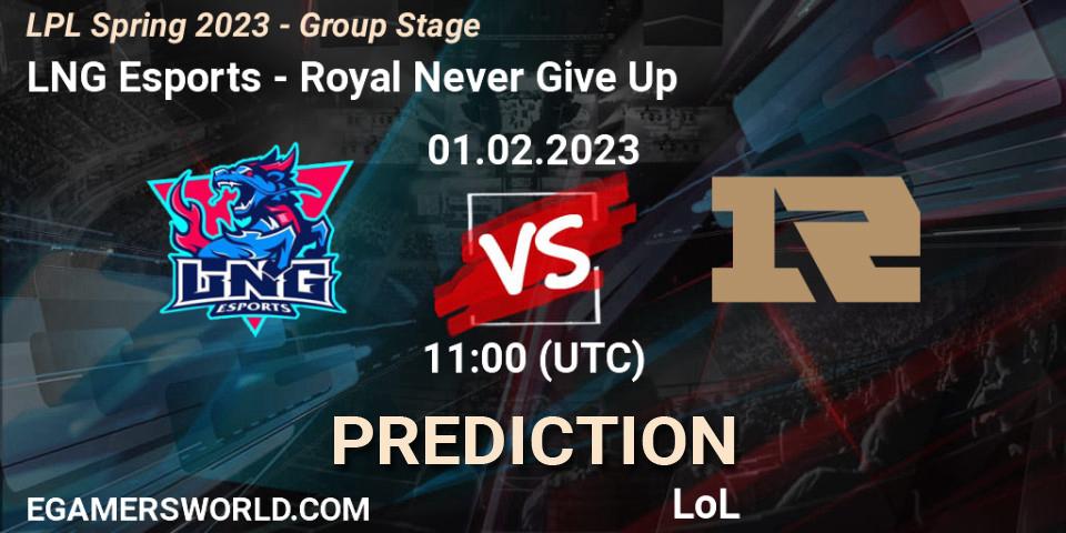 LNG Esports - Royal Never Give Up: прогноз. 01.02.23, LoL, LPL Spring 2023 - Group Stage