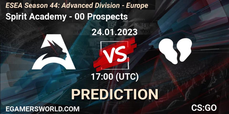 Spirit Academy - 00 Prospects: прогноз. 26.01.23, CS2 (CS:GO), ESEA Season 44: Advanced Division - Europe