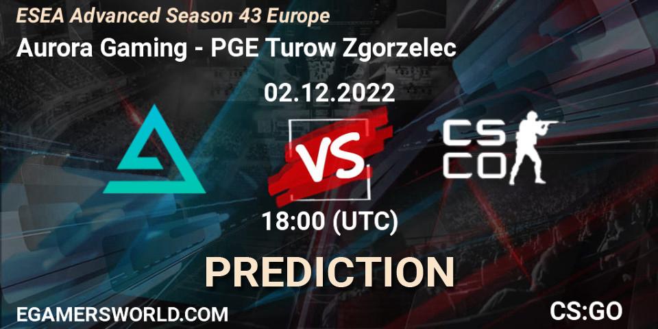 Aurora - PGE Turow Zgorzelec: прогноз. 02.12.22, CS2 (CS:GO), ESEA Season 43: Advanced Division - Europe
