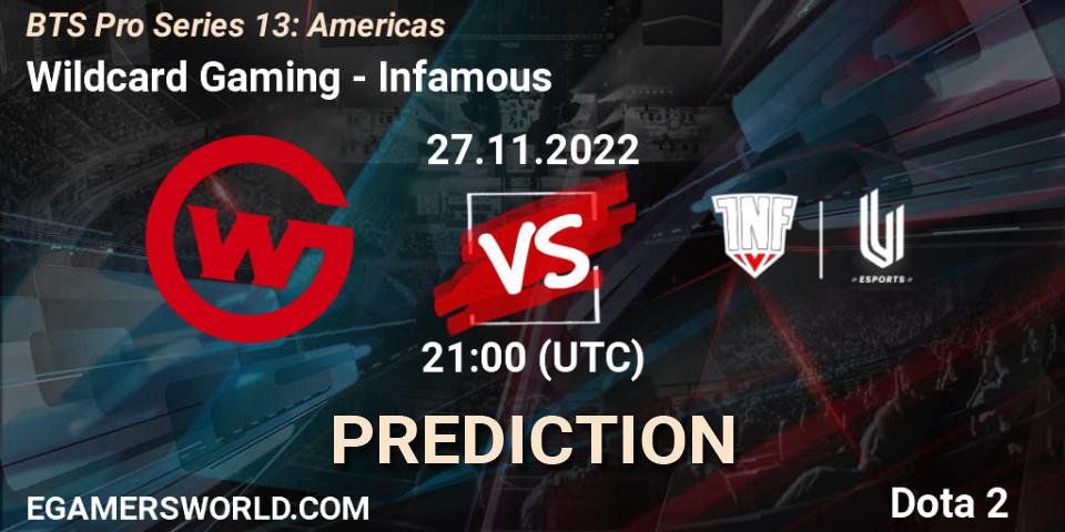 Wildcard Gaming - Infamous: прогноз. 27.11.22, Dota 2, BTS Pro Series 13: Americas