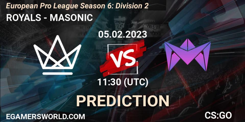 ROYALS - MASONIC: прогноз. 05.02.23, CS2 (CS:GO), European Pro League Season 6: Division 2