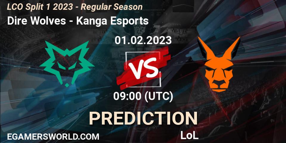 Dire Wolves - Kanga Esports: прогноз. 01.02.23, LoL, LCO Split 1 2023 - Regular Season
