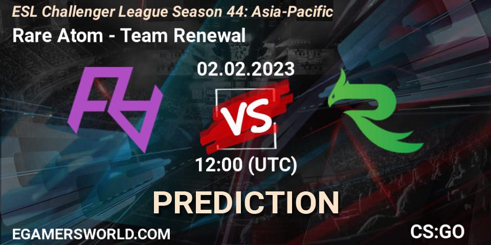 Rare Atom - Team Renewal: прогноз. 02.02.23, CS2 (CS:GO), ESL Challenger League Season 44: Asia-Pacific