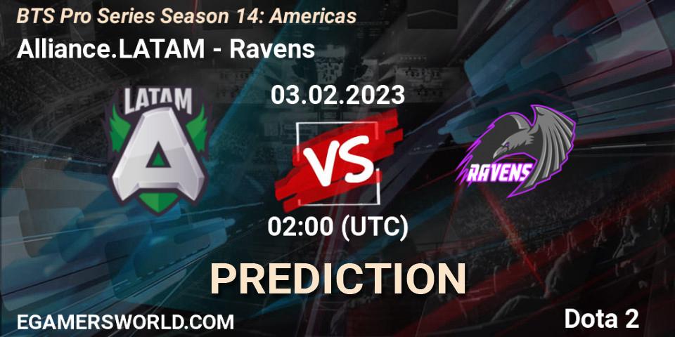 Alliance.LATAM - Ravens: прогноз. 03.02.23, Dota 2, BTS Pro Series Season 14: Americas