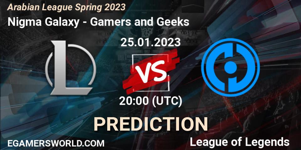 Nigma Galaxy - Gamers and Geeks: прогноз. 01.02.23, LoL, Arabian League Spring 2023