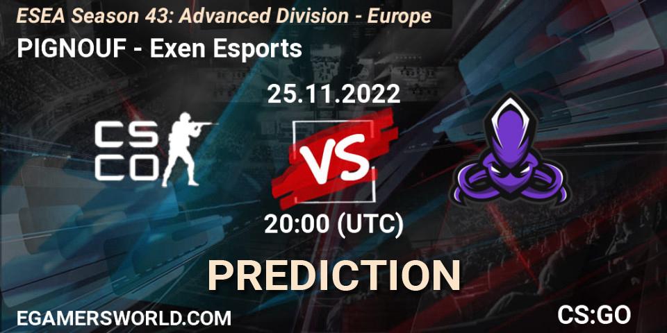 PIGNOUF - Exen Esports: прогноз. 01.12.22, CS2 (CS:GO), ESEA Season 43: Advanced Division - Europe