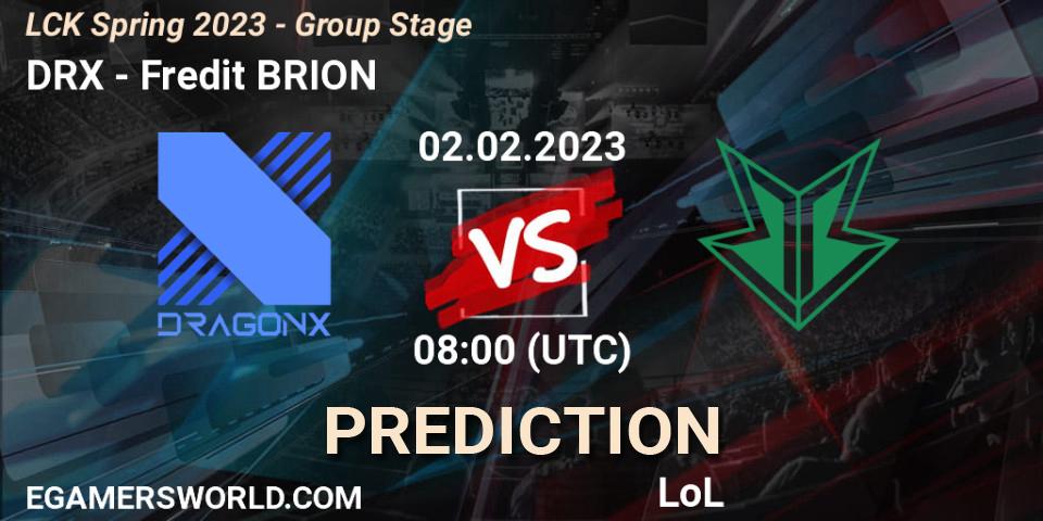 DRX - Fredit BRION: прогноз. 02.02.23, LoL, LCK Spring 2023 - Group Stage