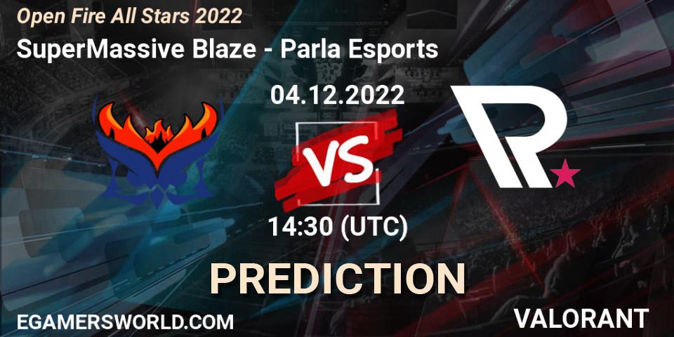 SuperMassive Blaze - Parla Esports: прогноз. 04.12.22, VALORANT, Open Fire All Stars 2022
