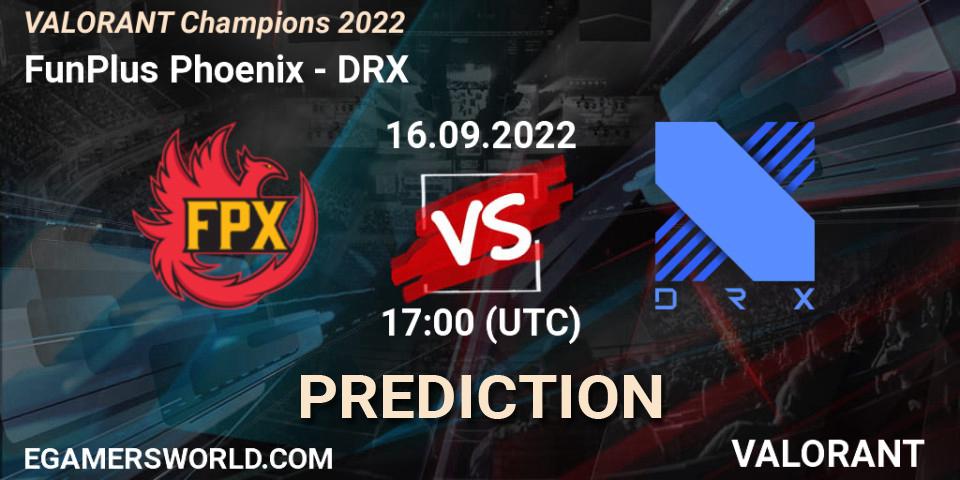 FunPlus Phoenix - DRX: прогноз. 16.09.22, VALORANT, VALORANT Champions 2022
