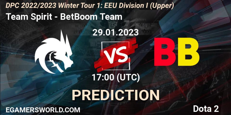 Team Spirit - BetBoom Team: прогноз. 29.01.23, Dota 2, DPC 2022/2023 Winter Tour 1: EEU Division I (Upper)