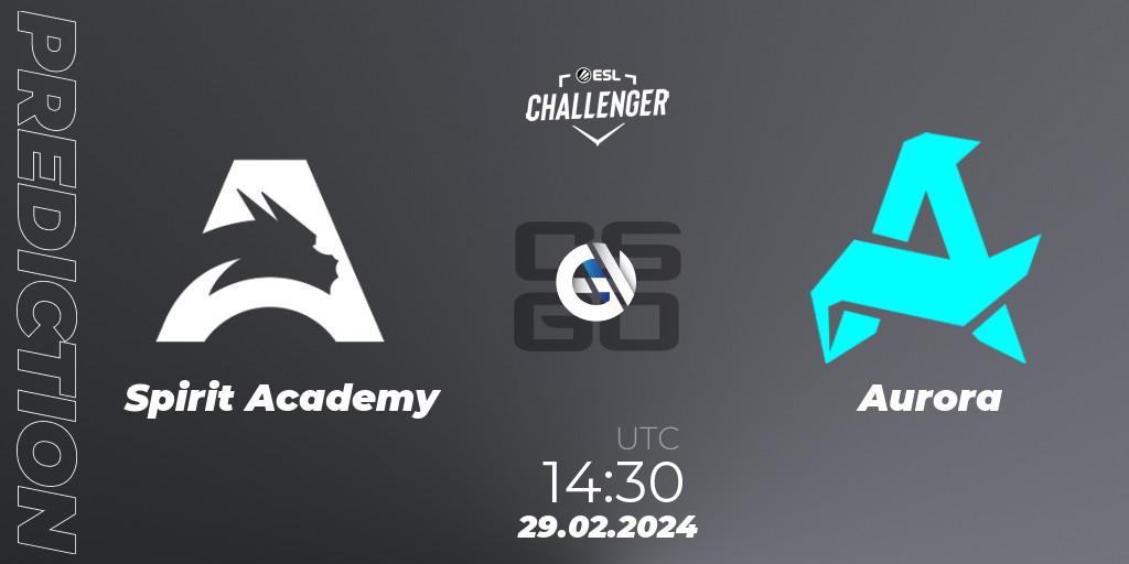 Spirit Academy - Aurora: прогноз. 29.02.24, CS2 (CS:GO), ESL Challenger #56: European Closed Qualifier