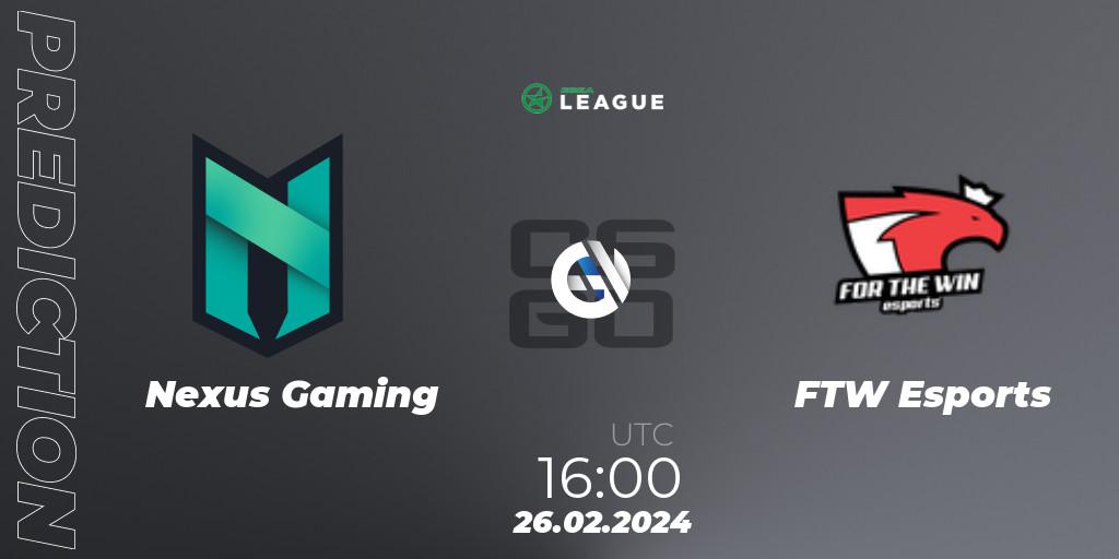 Nexus Gaming - FTW Esports: прогноз. 26.02.24, CS2 (CS:GO), ESEA Season 48: Advanced Division - Europe