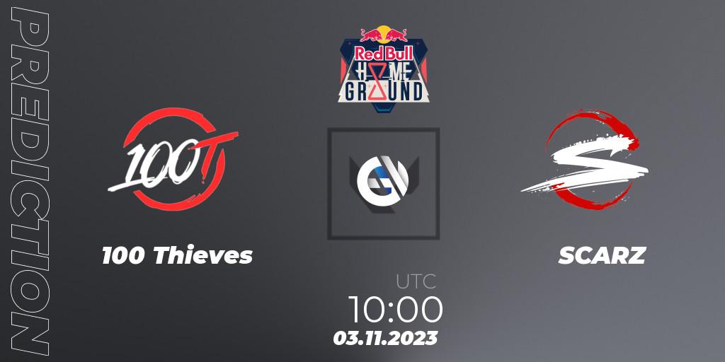 100 Thieves - SCARZ: прогноз. 03.11.23, VALORANT, Red Bull Home Ground #4 - Swiss Stage
