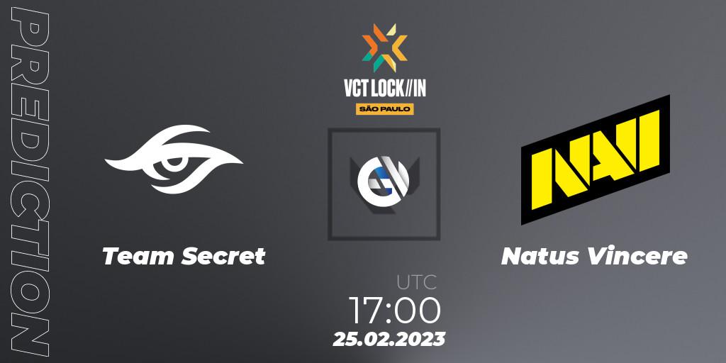 Team Secret - Natus Vincere: прогноз. 25.02.23, VALORANT, VALORANT Champions Tour 2023: LOCK//IN São Paulo