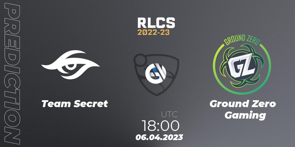 Team Secret - Ground Zero Gaming: прогноз. 06.04.23, Rocket League, RLCS 2022-23 - Winter Split Major