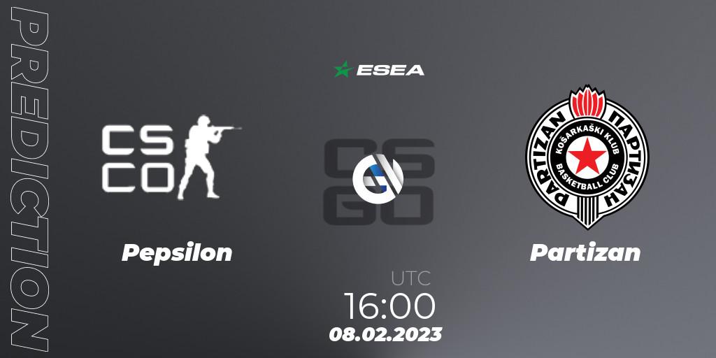 Pepsilon - Partizan: прогноз. 08.02.23, CS2 (CS:GO), ESEA Season 44: Advanced Division - Europe