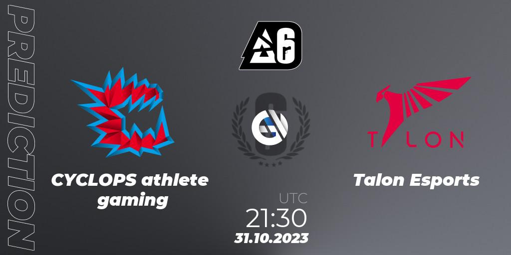 CYCLOPS athlete gaming - Talon Esports: прогноз. 31.10.23, Rainbow Six, BLAST Major USA 2023