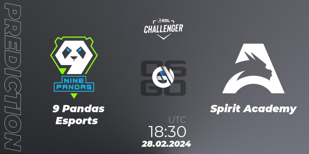 9 Pandas Esports - Spirit Academy: прогноз. 28.02.24, CS2 (CS:GO), ESL Challenger #56: European Closed Qualifier