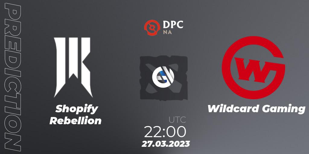 Shopify Rebellion - Wildcard Gaming: прогноз. 27.03.23, Dota 2, DPC 2023 Tour 2: NA Division I (Upper)