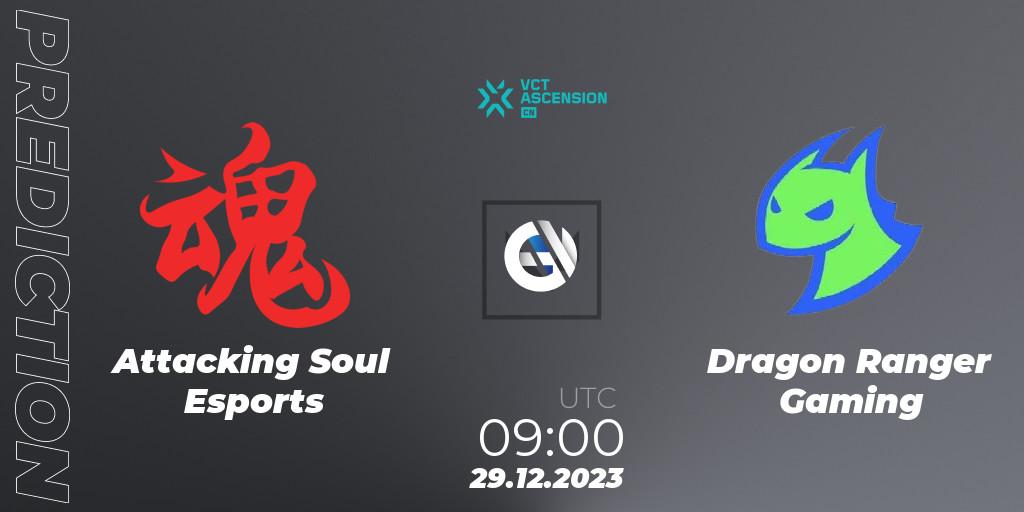 Attacking Soul Esports - Dragon Ranger Gaming: прогноз. 29.12.23, VALORANT, VALORANT China Ascension 2023