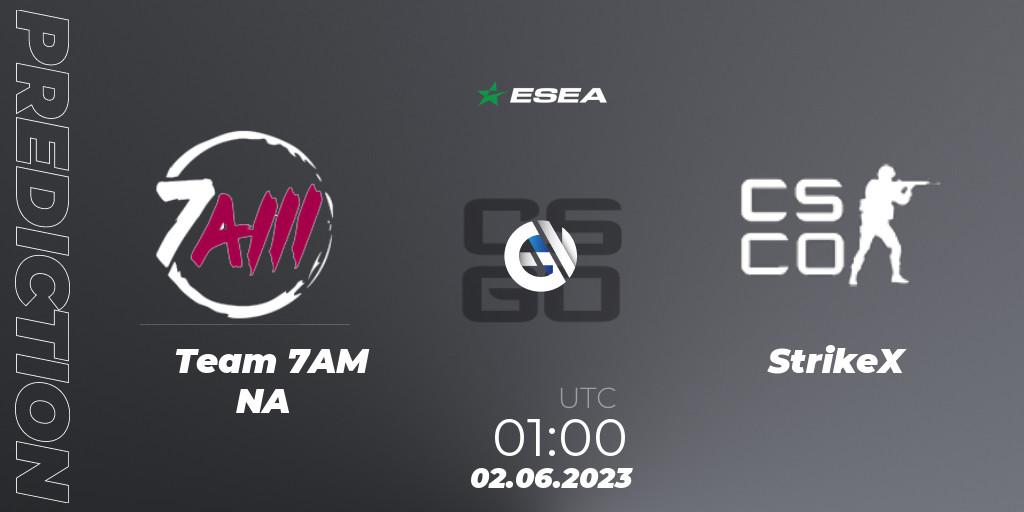 Team 7AM NA - StrikeX: прогноз. 02.06.23, CS2 (CS:GO), ESEA Advanced Season 45 North America