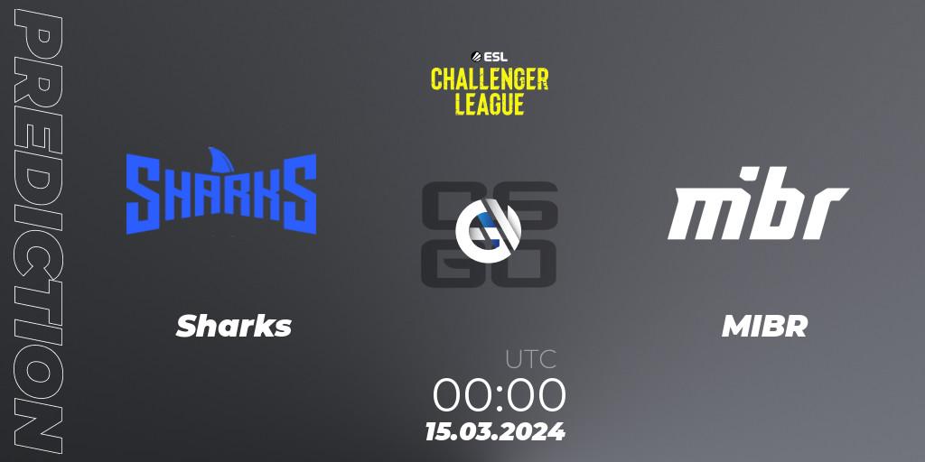 Sharks - MIBR: прогноз. 15.03.24, CS2 (CS:GO), ESL Challenger League Season 47: South America