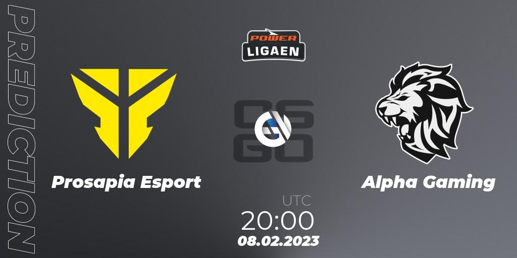 Prosapia Esport - Alpha Gaming: прогноз. 08.02.23, CS2 (CS:GO), Dust2.dk Ligaen Season 22