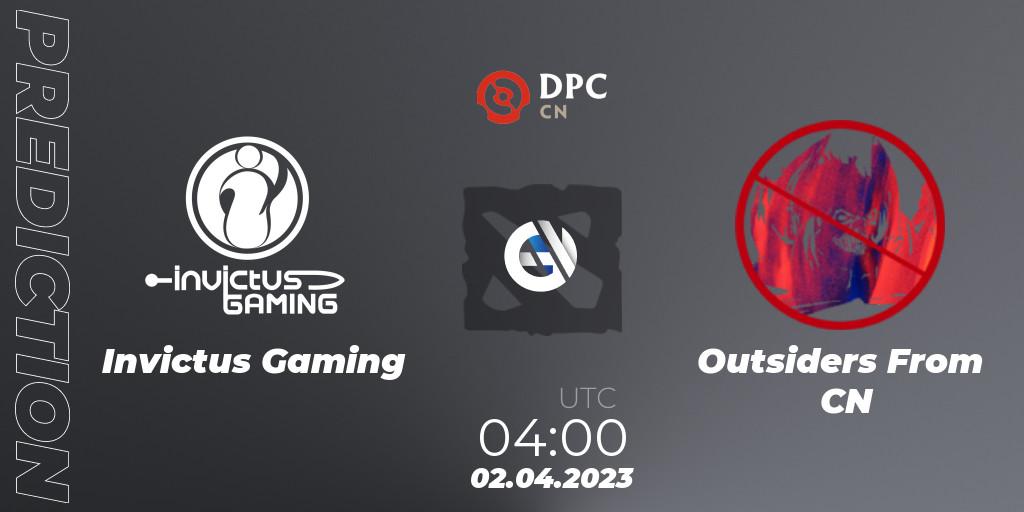 Invictus Gaming - Outsiders From CN: прогноз. 02.04.23, Dota 2, DPC 2023 Tour 2: China Division I (Upper)