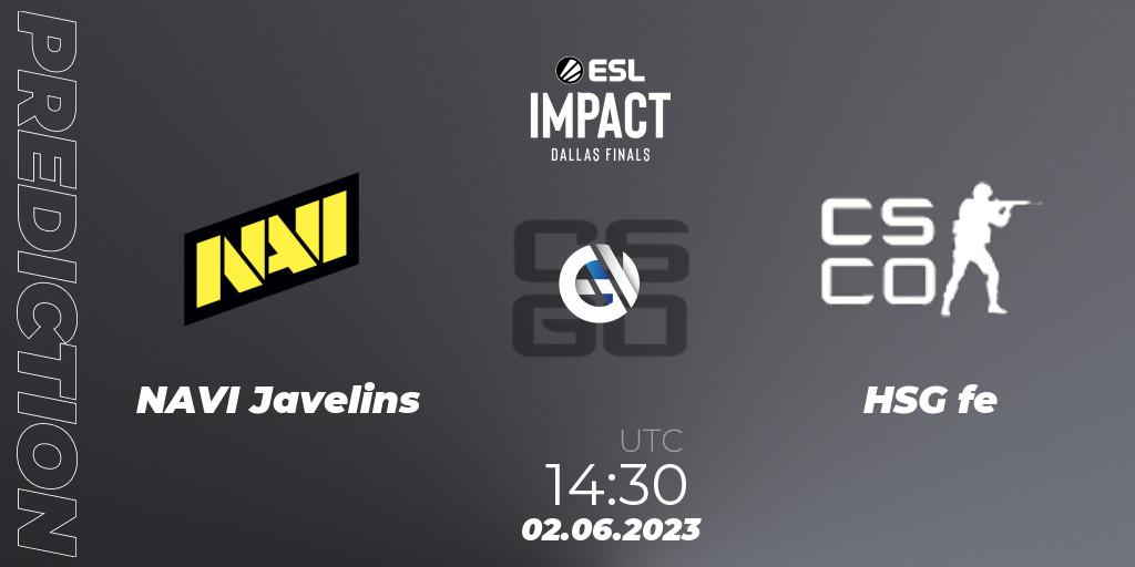 NAVI Javelins - HSG: прогноз. 02.06.23, CS2 (CS:GO), ESL Impact League Season 3