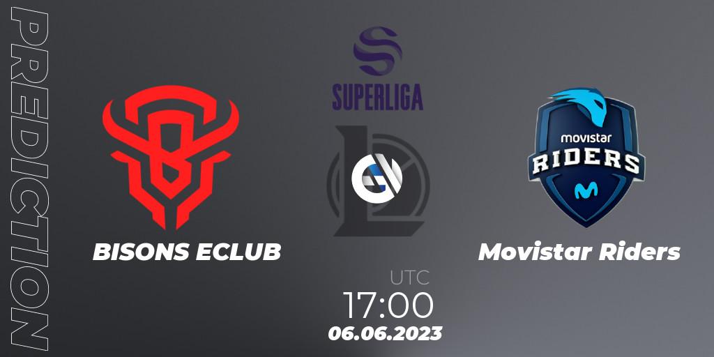 BISONS ECLUB - Movistar Riders: прогноз. 06.06.23, LoL, Superliga Summer 2023 - Group Stage