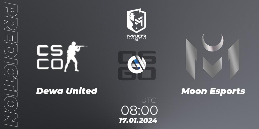 DEWA United - Moon Esports: прогноз. 17.01.24, CS2 (CS:GO), PGL CS2 Major Copenhagen 2024 Asia RMR Open Qualifier