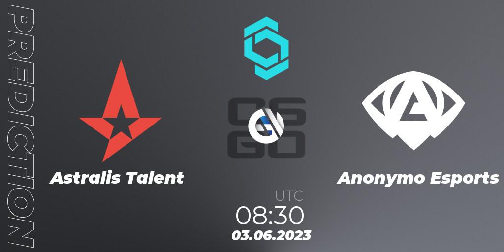 Astralis Talent - Anonymo Esports: прогноз. 03.06.23, CS2 (CS:GO), CCT North Europe Series 5