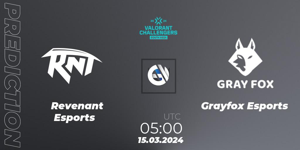 Revenant Esports - Grayfox Esports: прогноз. 15.03.24, VALORANT, VALORANT Challengers 2024: South Asia Split 1 - Cup 1