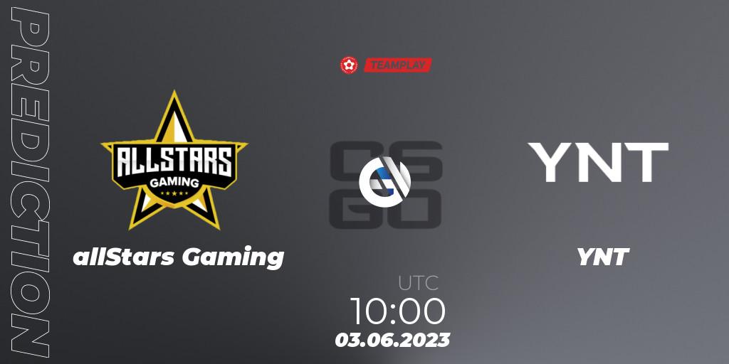 allStars Gaming - YNT: прогноз. 03.06.23, CS2 (CS:GO), LEON x TEAMPLAY Season 1: Closed Qualifier