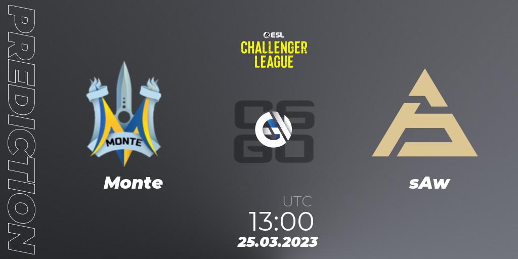 Monte - sAw: прогноз. 25.03.23, CS2 (CS:GO), ESL Challenger League Season 44: Europe