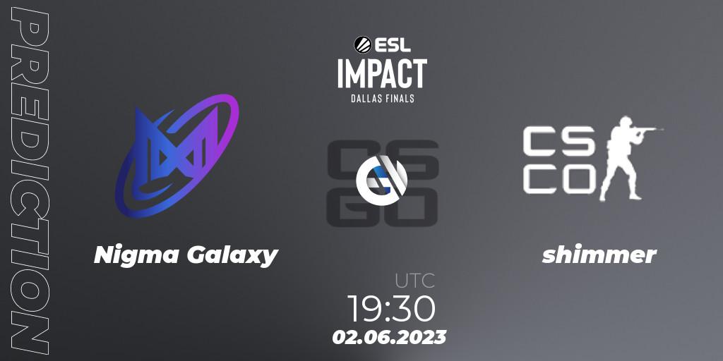 Nigma Galaxy - shimmer: прогноз. 02.06.23, CS2 (CS:GO), ESL Impact League Season 3