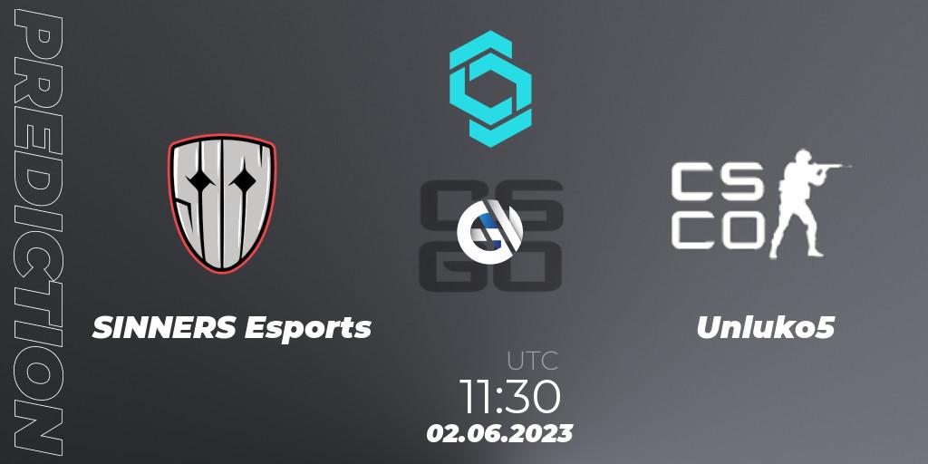 SINNERS Esports - Unluko5: прогноз. 02.06.23, CS2 (CS:GO), CCT North Europe Series 5