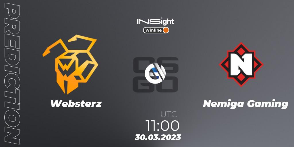 Websterz - Nemiga Gaming: прогноз. 30.03.23, CS2 (CS:GO), Winline Insight Season 3