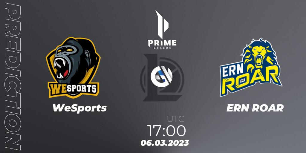 WeSports - ERN ROAR: прогноз. 06.03.23, LoL, Prime League 2nd Division Spring 2023 - Playoffs