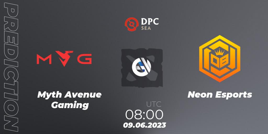 Myth Avenue Gaming - Neon Esports: прогноз. 09.06.23, Dota 2, DPC 2023 Tour 3: SEA Division II (Lower)