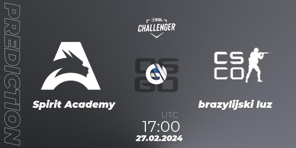 Spirit Academy - brazylijski luz: прогноз. 27.02.24, CS2 (CS:GO), ESL Challenger #56: European Open Qualifier