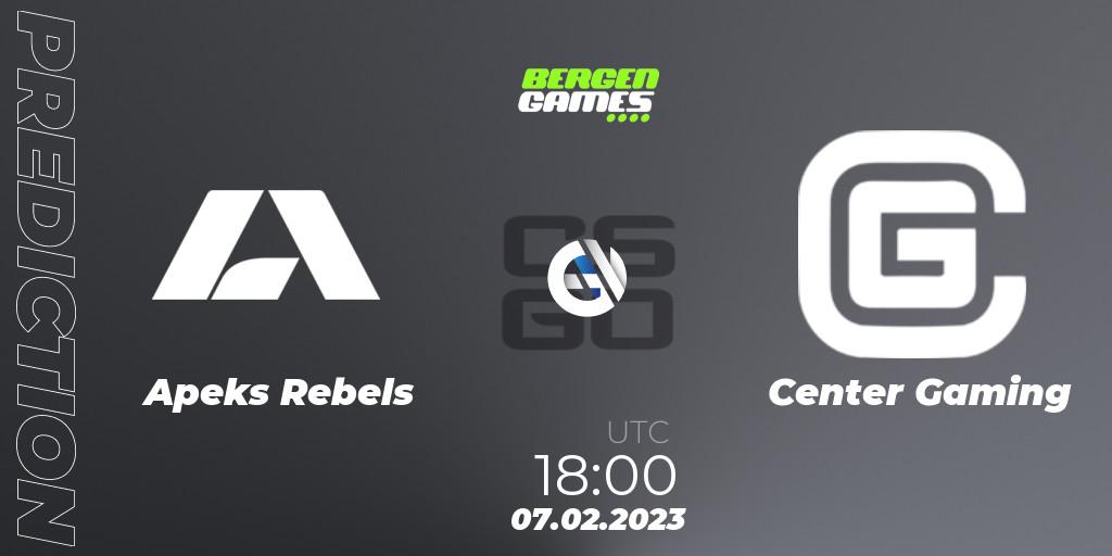 Apeks Rebels - Center Gaming: прогноз. 07.02.23, CS2 (CS:GO), Bergen Games 2023: Online Stage