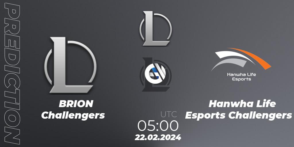 BRION Challengers - Hanwha Life Esports Challengers: прогноз. 22.02.24, LoL, LCK Challengers League 2024 Spring - Group Stage