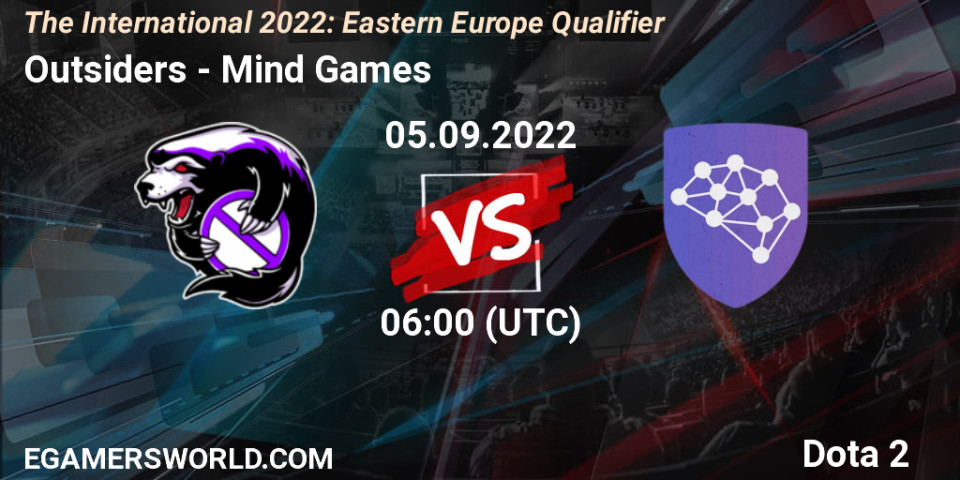 Outsiders VS Mind Games ➥ Dota 2 ➥ Советы по ставкам, трансляции и результаты на EGW☕