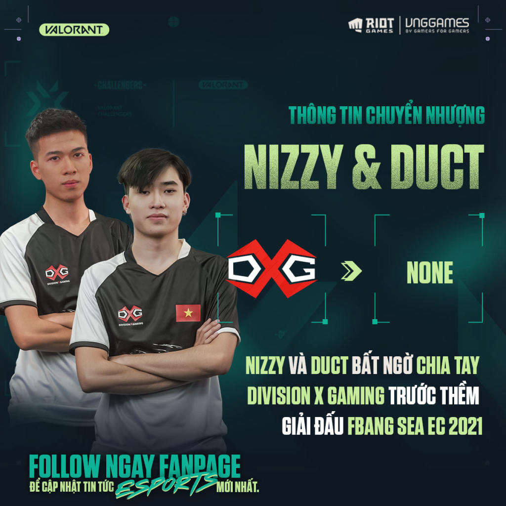 DivisionX Gaming рассталась с DucT и Nizzy