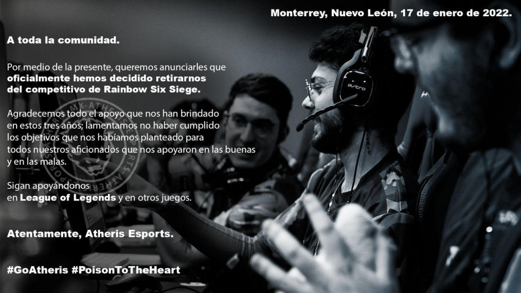 В составе Atheris Esports по Rainbow Six Siege не осталось активных игроков В составе Atheris Esports по Rainbow Six Siege не осталось активных игроков