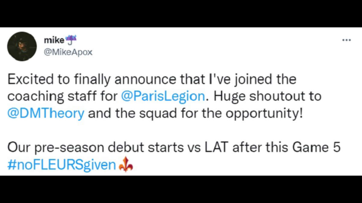 Apox стал частью Paris Legion