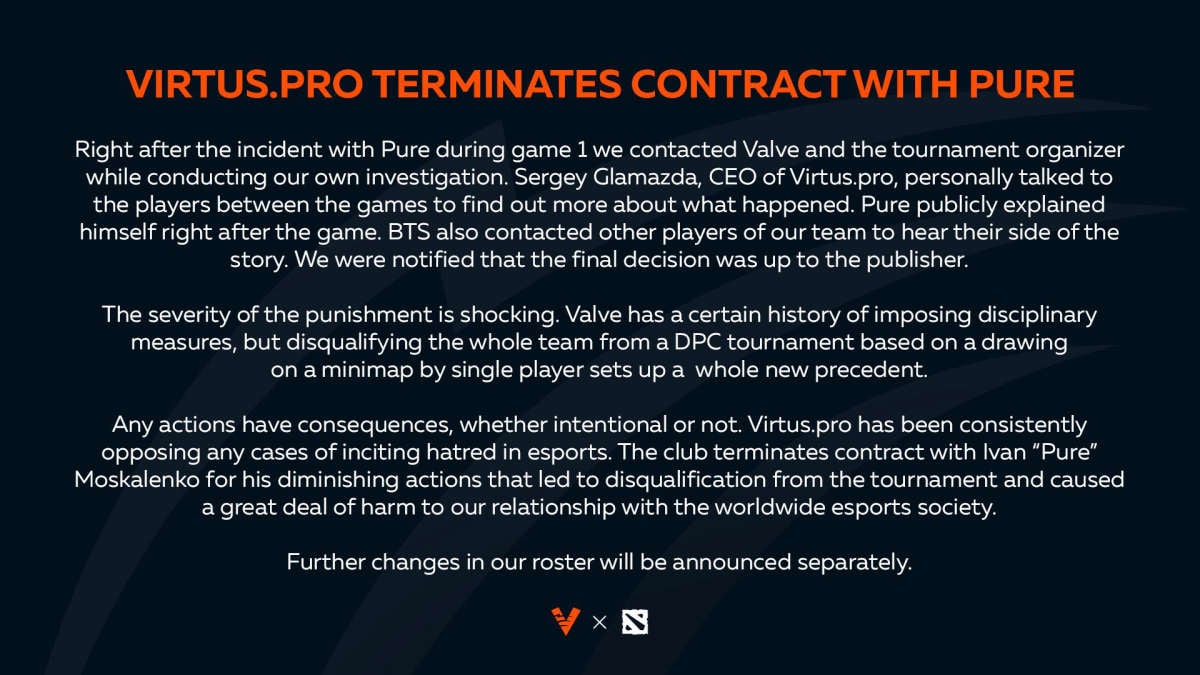 Pure исключили из состава Virtus.pro